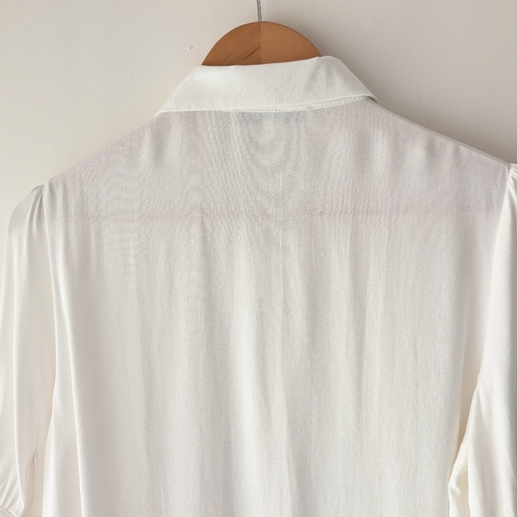Simple Retro Ursula French Puff Sleeve Button Up Blouse L - Picture 12 of 14